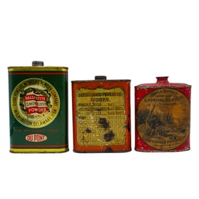(3 Pc) Antique Gun Powder Tins