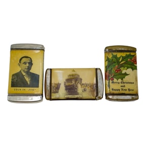 (3 Pc) Antique Souvenir Match Safes