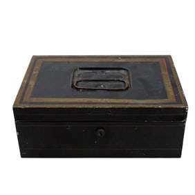 Early 20th Century Metal Bankers Box