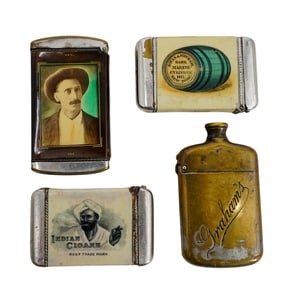(4 Pc) Antique Match Safe Boxes