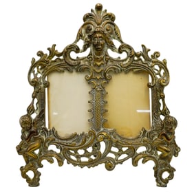 Antique Bronze Double Picture Desk Frame
