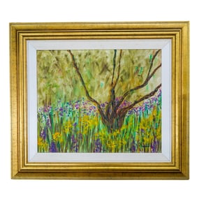 Signed Impressionist Forest Painting