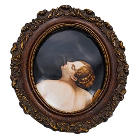 19th Century "Phantom of the Opera" Porcelain Plaque