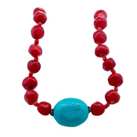 Vintage Coral and Turquoise Necklace