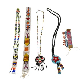 (5 Pc) Native American Seed Bead Jewelry