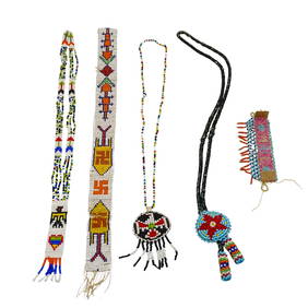 (5 Pc) Native American Seed Bead Jewelry (1 of 18)