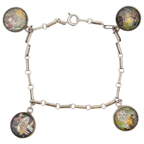 Sterling Silver Alice in Wonderland Charm Bracelet