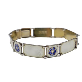 Vintage Sterling Silver and Enamel Bracelet