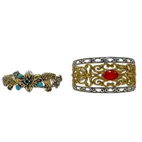 Pair Of Sterling Silver Cuff Bracelets