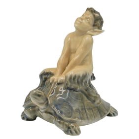Royal Copenhagen 'Faun Riding On Tortoise' Porcelain Figurine