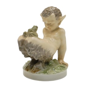 Royal Copenhagen 'Faun With Frog' Porcelain Figurine