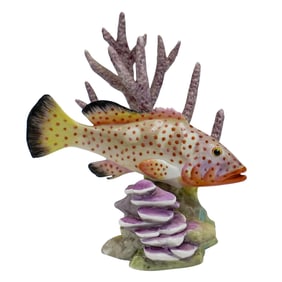 Royal Worcester Red Hind Coral Fish Porcelain Figurine