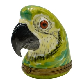 Limoges Porcelain Parrot Head Trinket Box