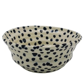 Signed Ceramic Polka-Dot Bowl