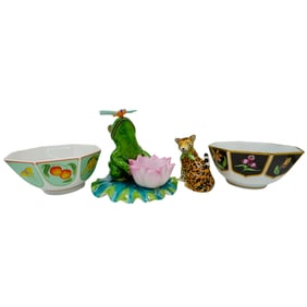 (4 Pcs) Lynn Chase Porcelain Table Articles