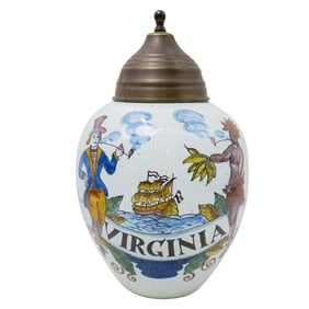 Italian Faience Glaze Tobacco Jar