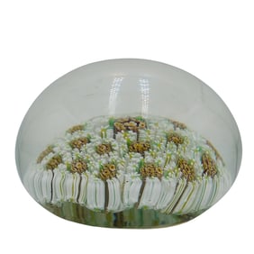 Art Glass Daisies Paperweight