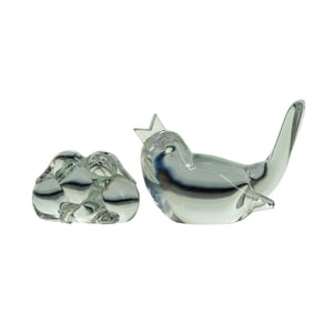 Pair Of Steuben Glass Animals Figurines