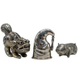 (3 Pc) Sterling Silver Figurine Grouping
