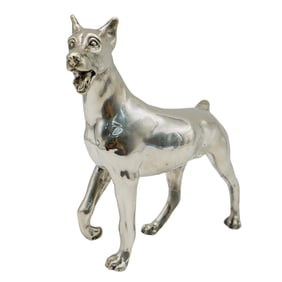 Sterling Silver Doberman Pincher Dog Figurine
