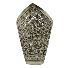 Southeast Asian Silver Plated Betel Leaf Holder
