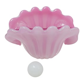 Seguso Murano Glass Clam Bowl with Pearl