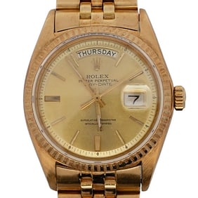 Vintage Rolex Day Date 18k Gold and Gold Dial Watch REF#1802