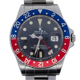 Vintage Rolex GMT Master "Pepsi" Stainless Watch REF#16750
