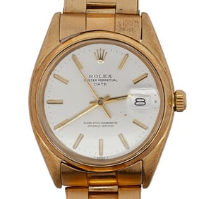Vintage Rolex Oyster Perpetual 18k Gold Watch REF#1550