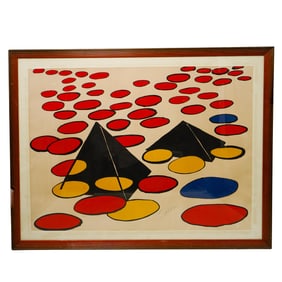 Alexander Calder (American, 1898-1976) "Black Pyramids" Lithograph