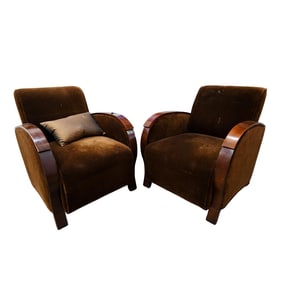 Pair Of Art Deco Style Club Chairs