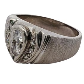 14k White Gold and Diamond Ring
