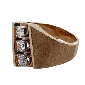 Mid Century Modern 14k Gold and Diamond Ring