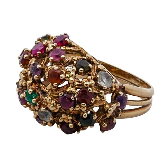 18k Gold and Multi Gemstone Cocktail Ring (1 of 5)