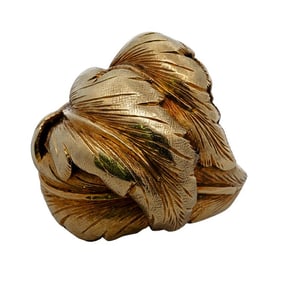 18k Gold Feather Ring