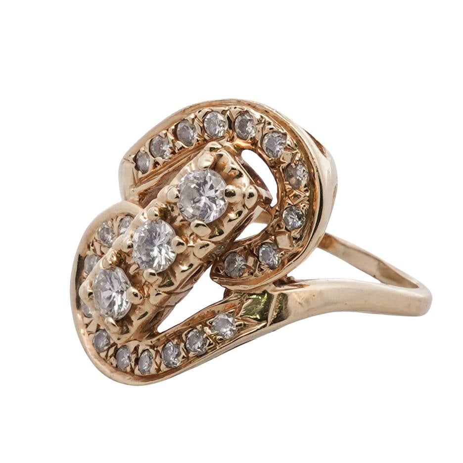 Signed 14k Gold and Diamond Ring (1 of 4)