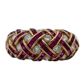 Wempe 18k Gold Ruby and Diamond Ring