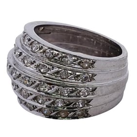 Platinum and Diamond Multi Band Ring