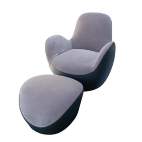 (2 Pc) Roche Bobois Chair and Ottoman