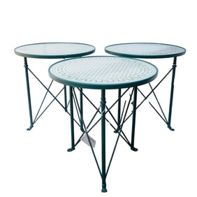 (3 Pc) Magnani Porcelain Top Bistro Tables