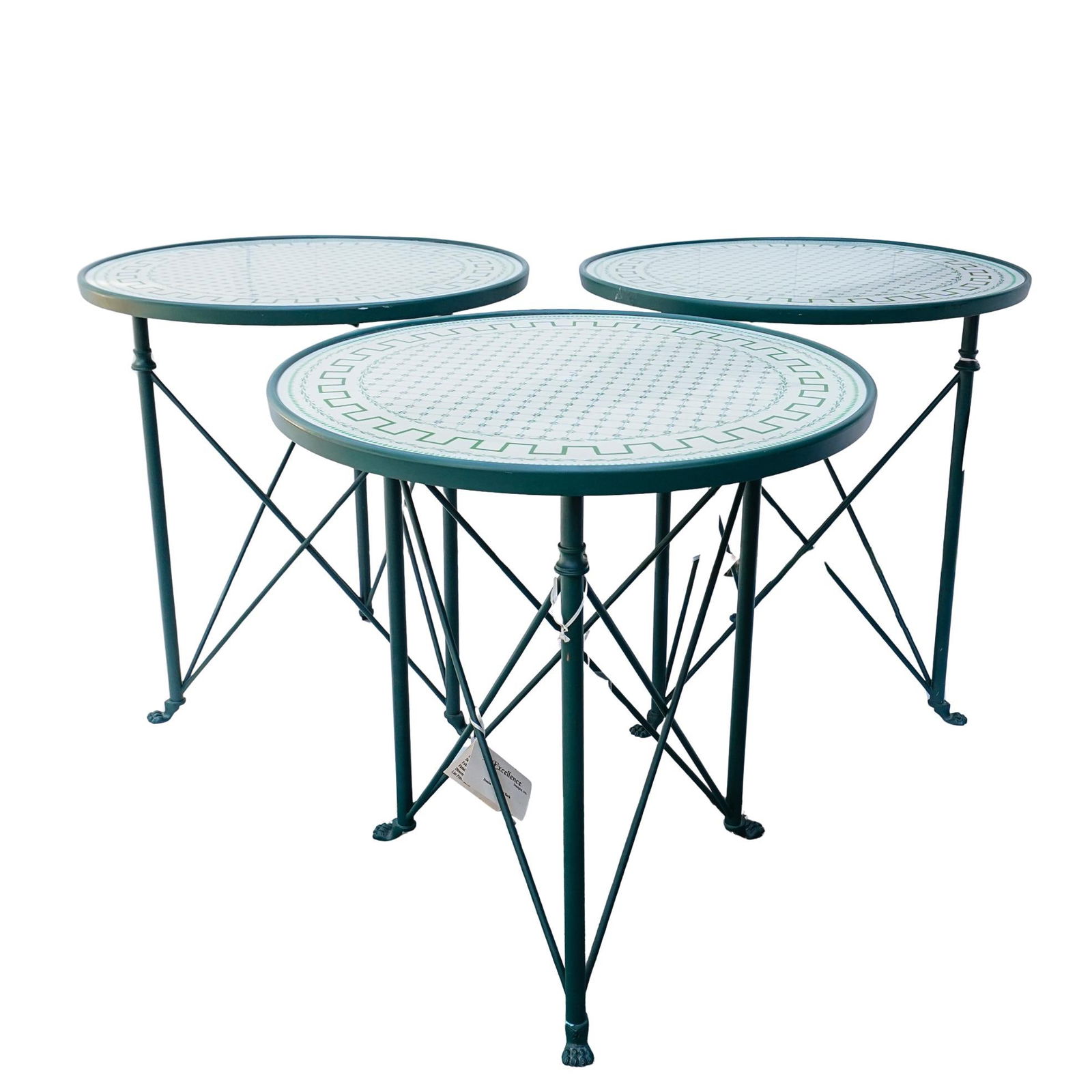 (3 Pc) Magnani Porcelain Top Bistro Tables (1 of 12)