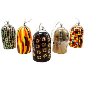 (5 Pc) Murano Glass Pendant Lights