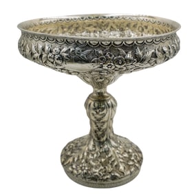 S. Kirk and Son (American, 1815-1979) Sterling Full Chase Repousse Footed Bowl