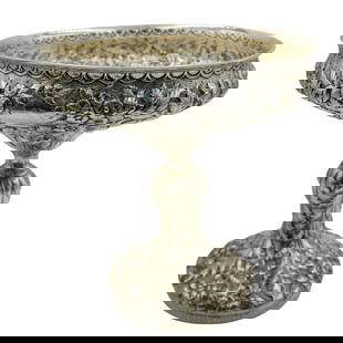 S. Kirk and Son (American, 1815-1979) Sterling Full Chase Repousse Footed Bowl: S. Kirk and Son (American, 1815-1979) Sterling Full Chase Repousse Footed BowlLate Victorian Era (1880s), AmericaSamuel Kirk and Son bowl. Bowl rests on four clawed feet and is carved in the "Rep