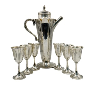 (7 Pcs) International Sterling Silver Pitcher and Cups