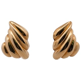 14k Gold Bold Ribbed Earrings