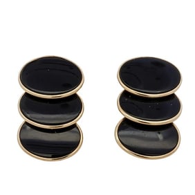 14k Gold and Onyx Earrings