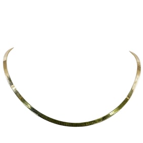 Italian 14k Gold Omega Collar Necklace