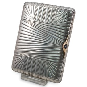 Russian Gold Mounted Silver Cigarette Case
