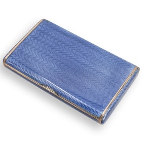 Russian Silver Gilt Jeweled Enameled Guilloche Cigarette Case